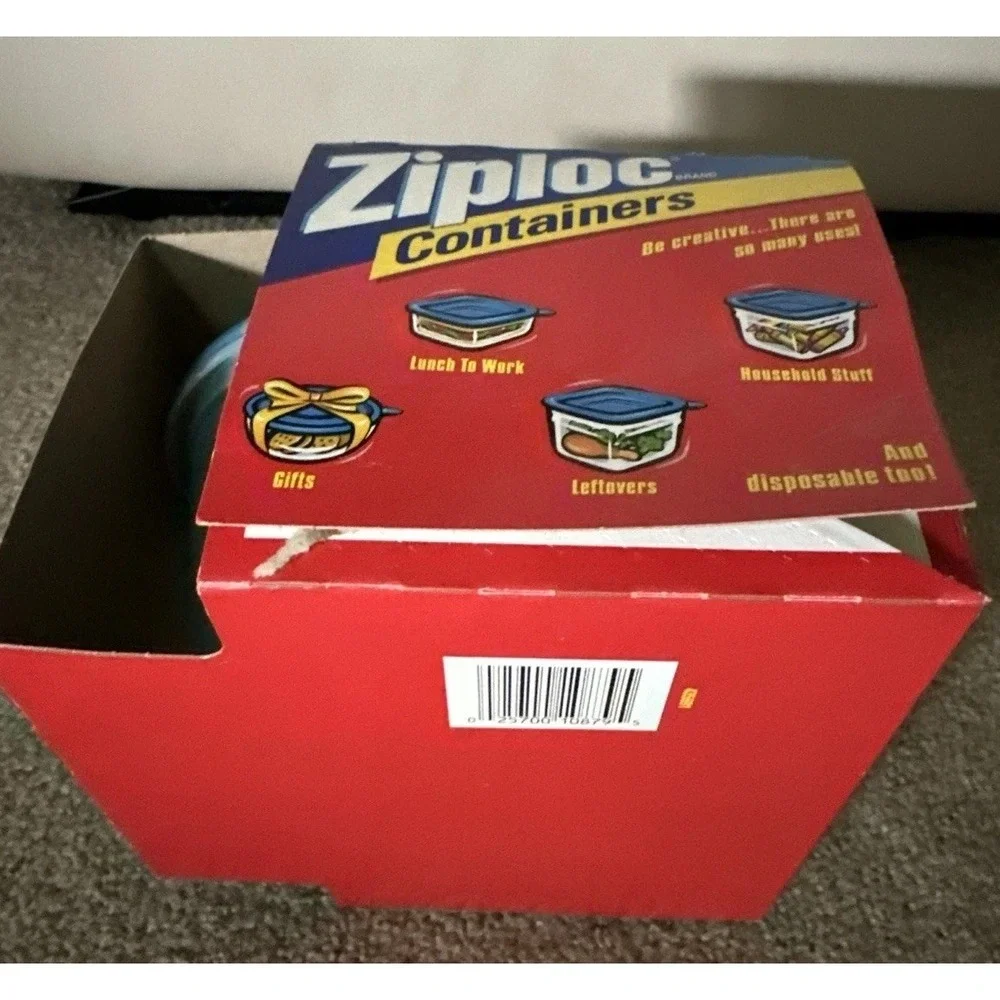 NOS VTG 1999 Vintage Ziploc Container 1 Large Bowl Snap N Seal 56 Oz 7 Cups Open